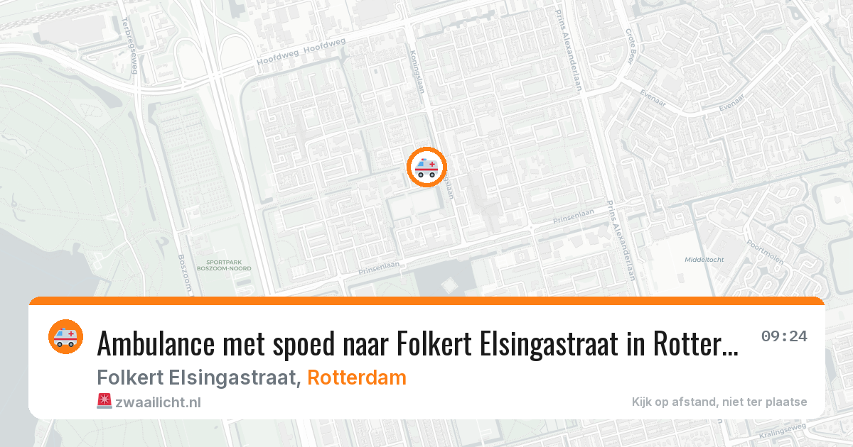 Ambulance met spoed naar Folkert Elsingastraat in Rotterdam — 24 mrt 2026