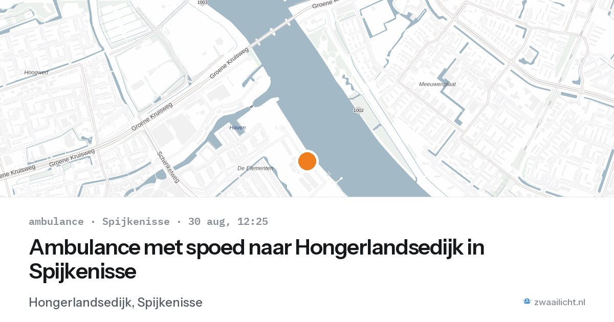 Ambulance met spoed naar Hongerlandsedijk in Spijkenisse — 30 aug 2026