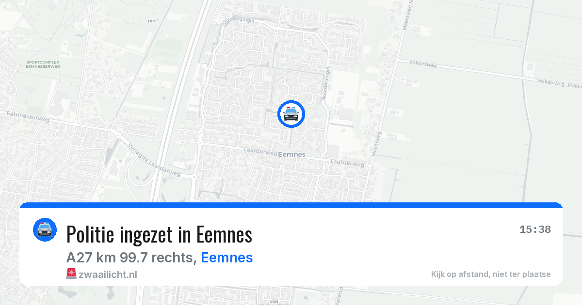 Politie ingezet in Eemnes — 7 jul 2026 | 🚨 Zwaailicht.nl