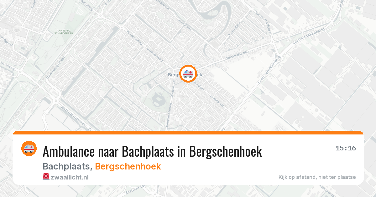 Ambulance naar Bachplaats in Bergschenhoek — 3 aug 2026