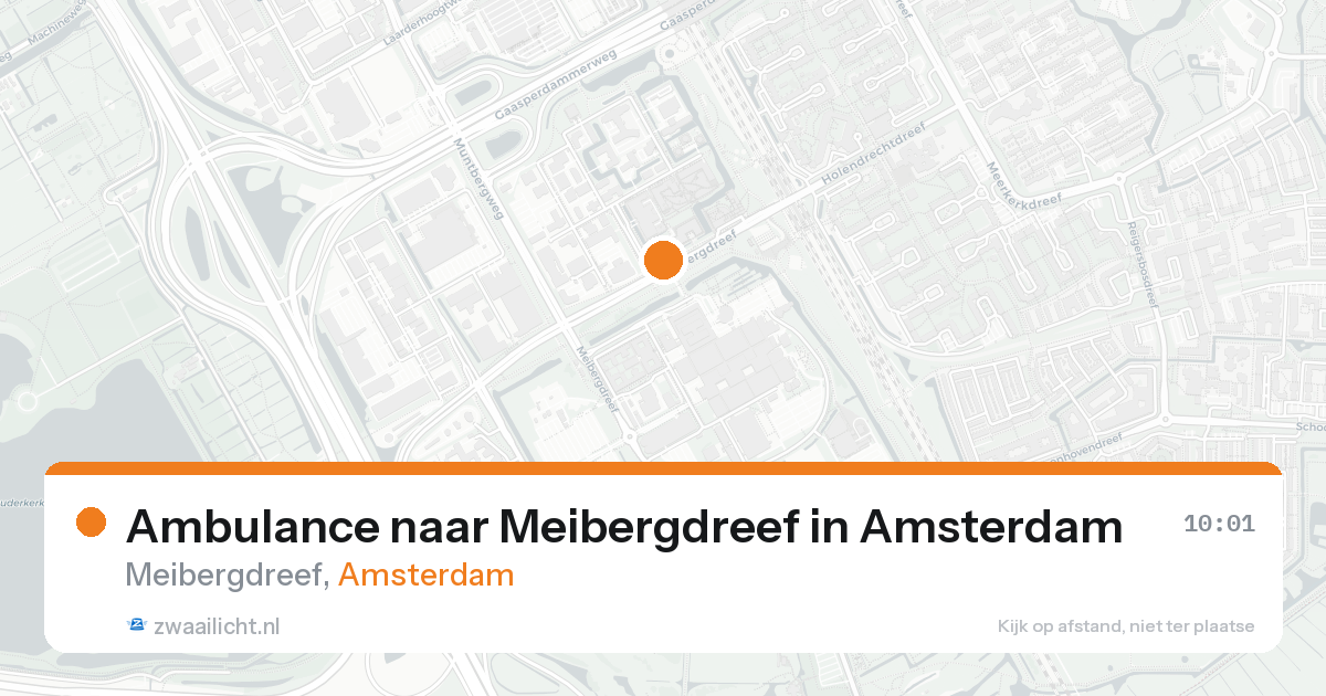 Ambulance naar Meibergdreef in Amsterdam — 15 aug 2026