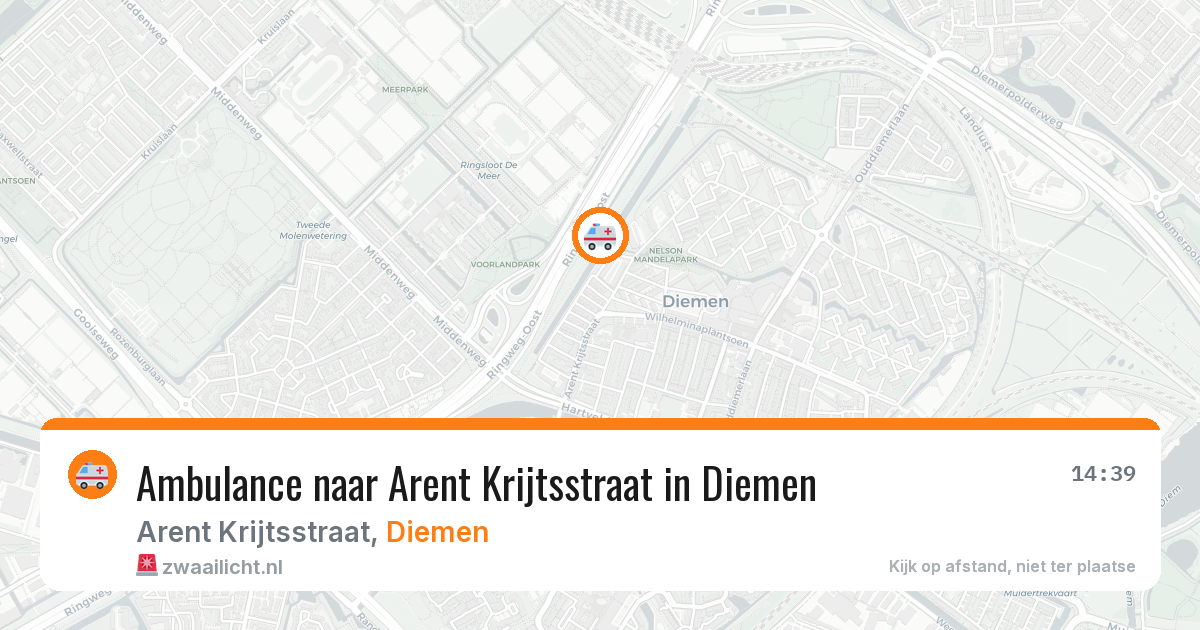 Ambulance naar Arent Krijtsstraat in Diemen — 17 jul 2026