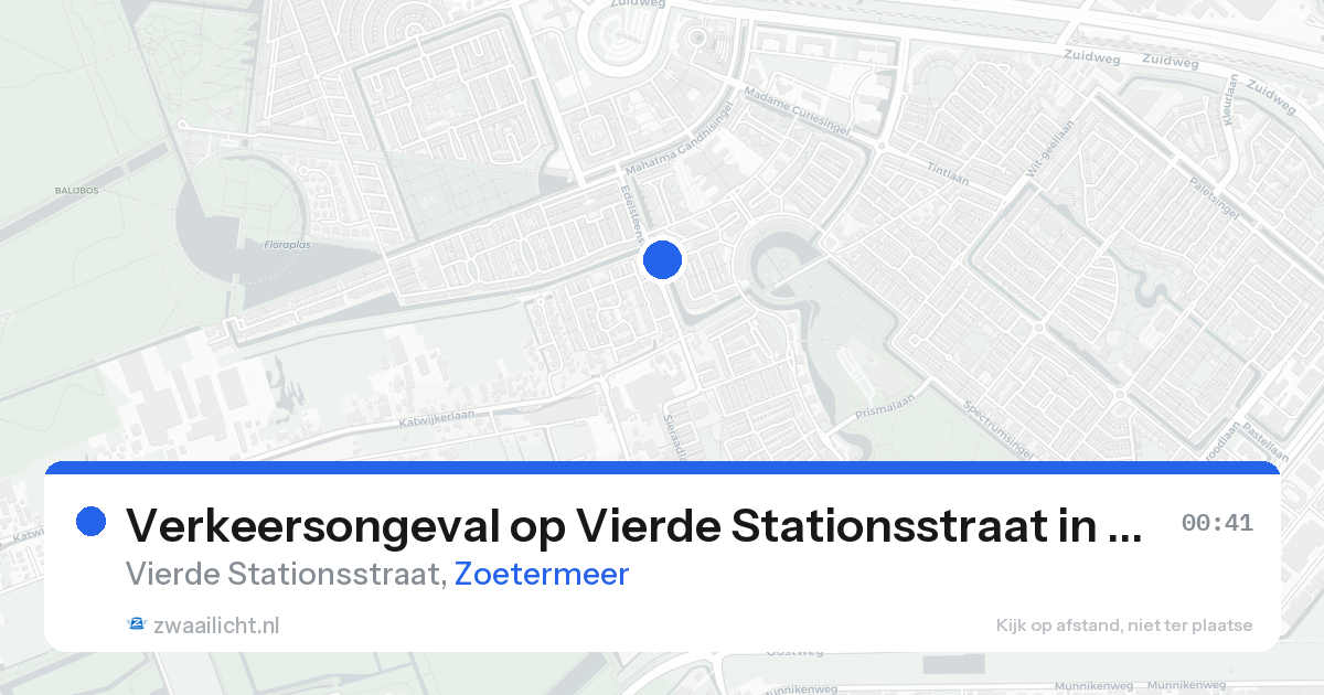 Verkeersongeval op Vierde Stationsstraat in Zoetermeer — 15 aug 2026