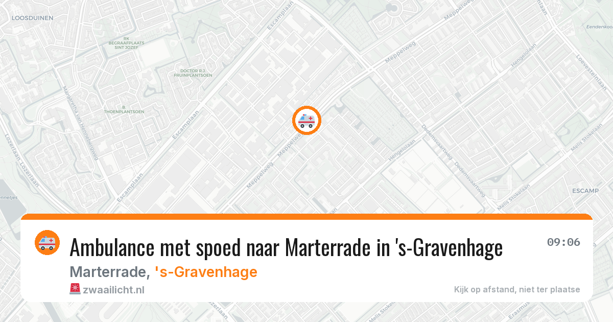Ambulance met spoed naar Marterrade in 's-Gravenhage — 13 aug 2026
