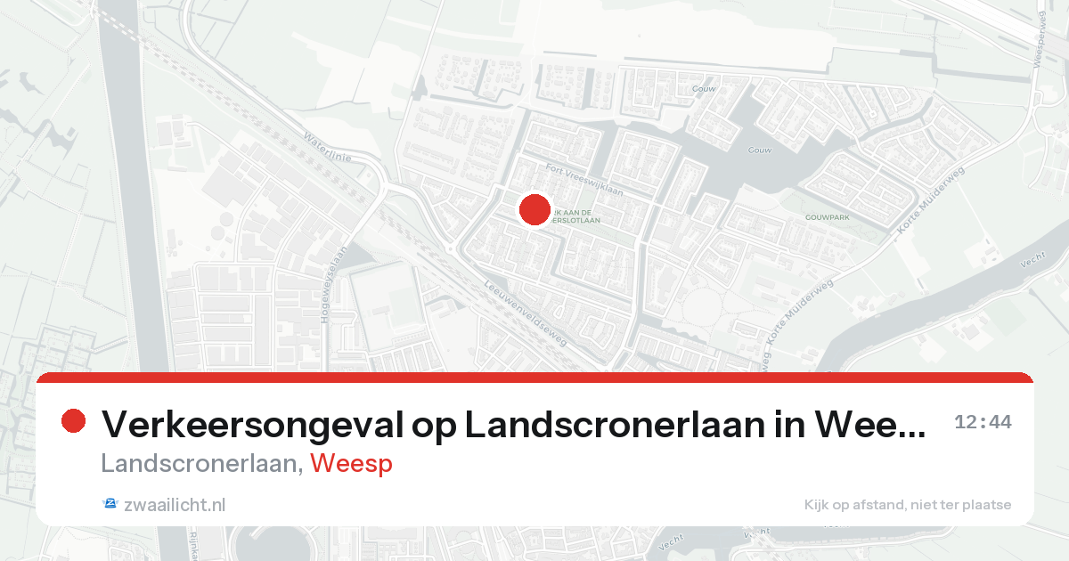 Verkeersongeval op Landscronerlaan in Weesp — 16 aug 2026