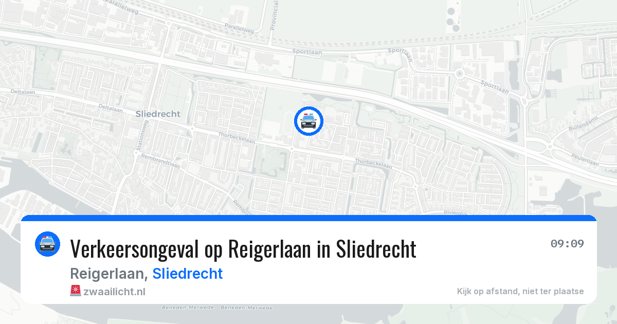 Verkeersongeval op Reigerlaan in Sliedrecht — 22 jan 2026