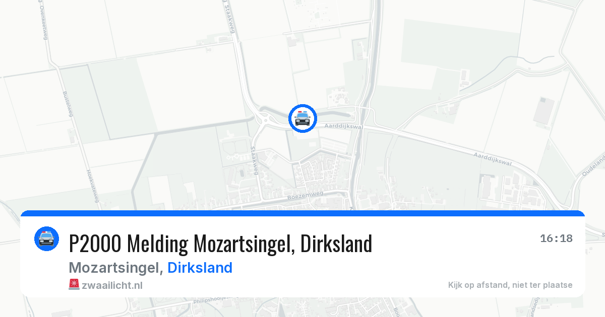 P2000 Melding Mozartsingel, Dirksland — 27 jul 2026
