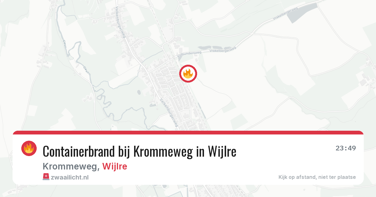 Containerbrand bij Krommeweg in Wijlre — 6 jul 2026
