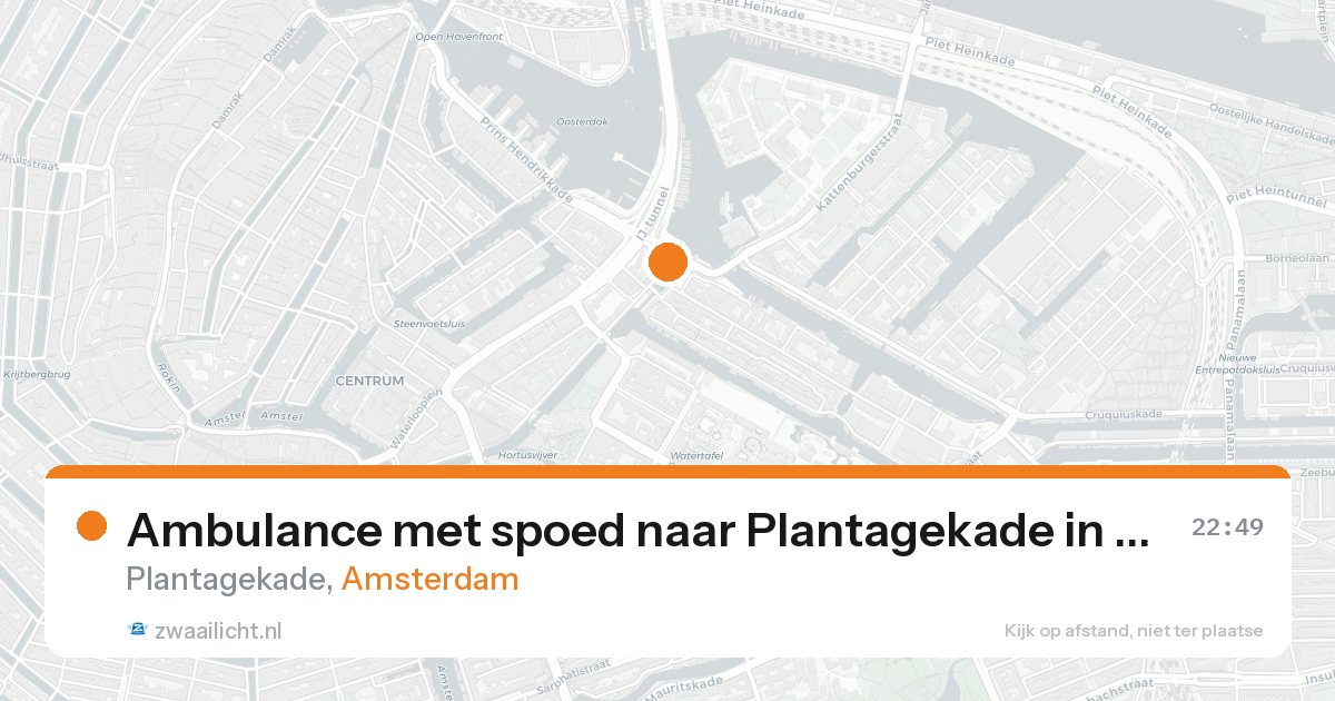 Ambulance met spoed naar Plantagekade in Amsterdam — 24 aug 2026