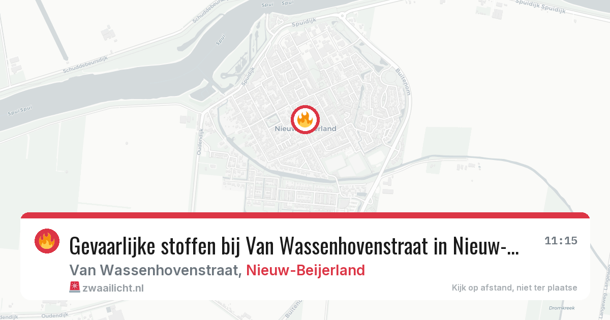 Gevaarlijke stoffen bij Van Wassenhovenstraat in Nieuw-Beijerland — 29 jan 2026