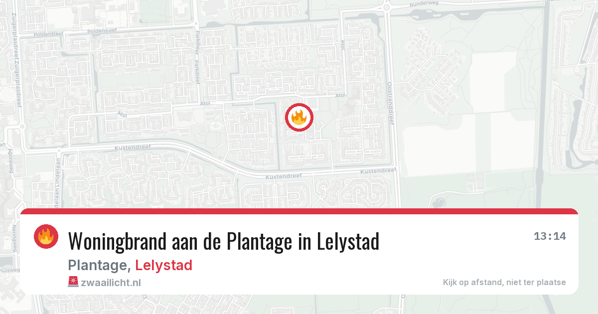 Woningbrand aan de Plantage in Lelystad — 4 jul 2026