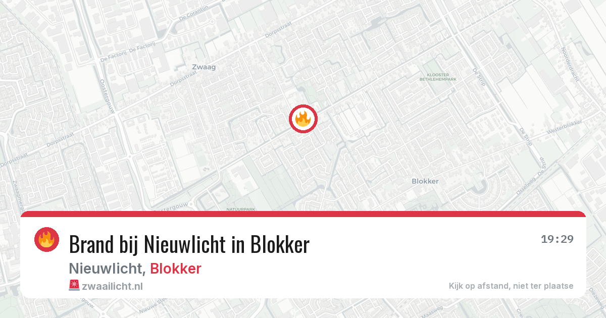 Brand bij Nieuwlicht in Blokker — 18 mei 2026