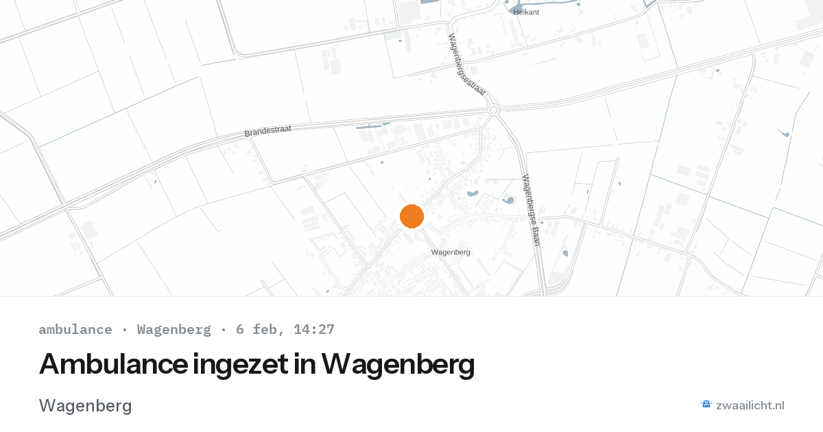 Ambulance ingezet in Wagenberg — 6 feb 2026