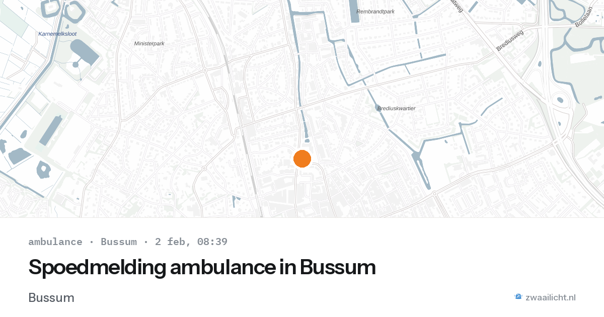 Spoedmelding ambulance in Bussum — 2 feb 2026