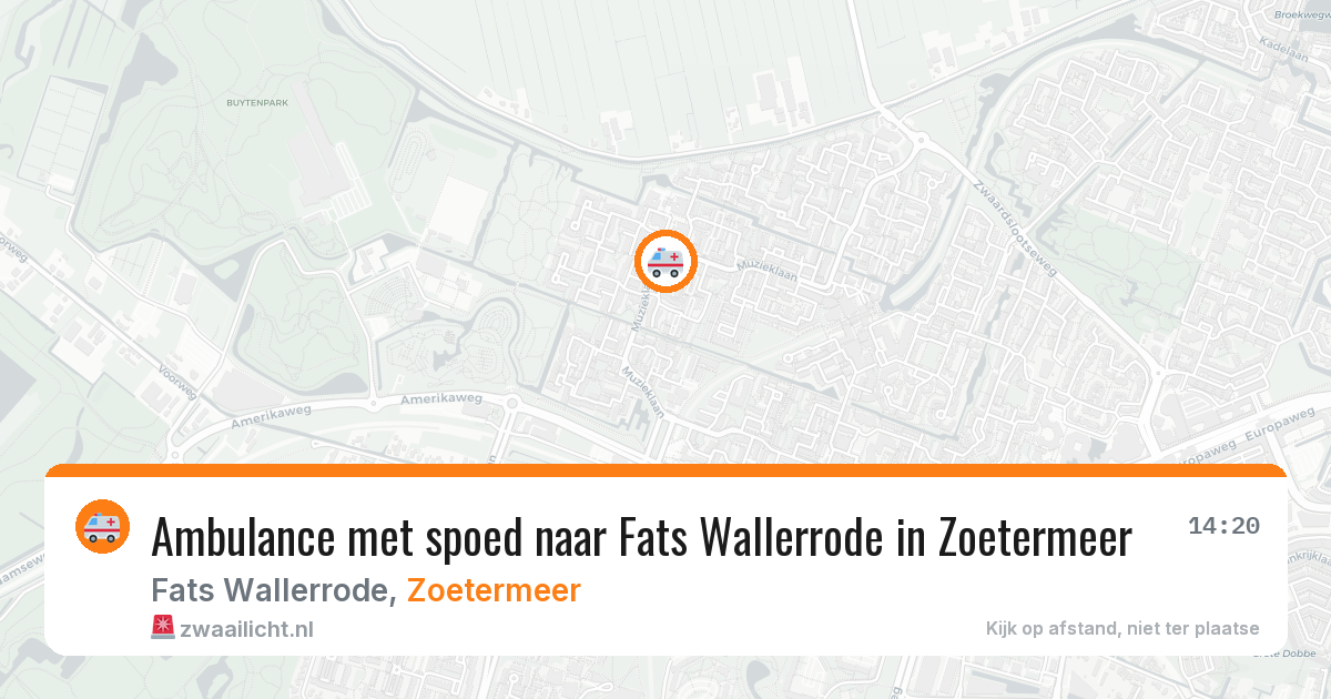 Ambulance met spoed naar Fats Wallerrode in Zoetermeer — 27 jul 2026