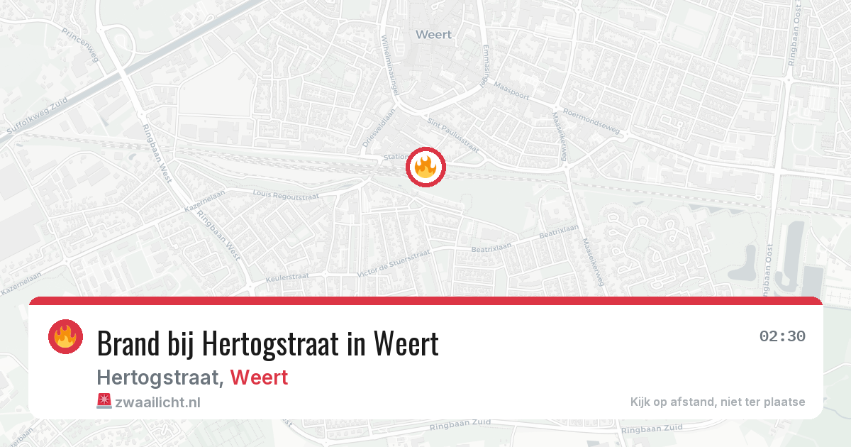 Brand bij Hertogstraat in Weert — 28 jun 2026