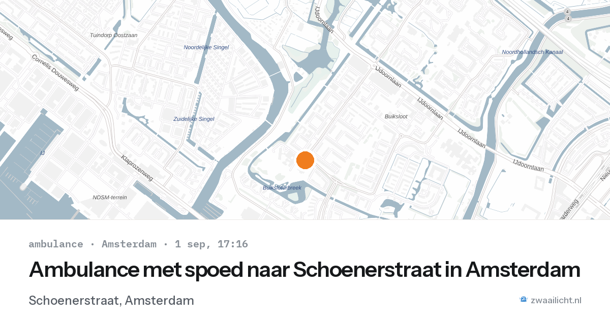 Ambulance met spoed naar Schoenerstraat in Amsterdam — 1 sep 2026