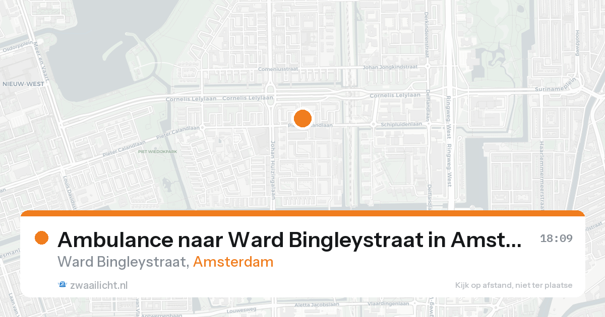 Ambulance naar Ward Bingleystraat in Amsterdam — 15 aug 2026