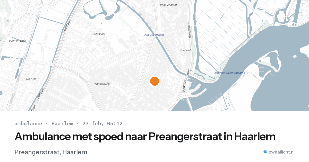 Ambulance met spoed naar Preangerstraat in Haarlem — 27 feb 2026