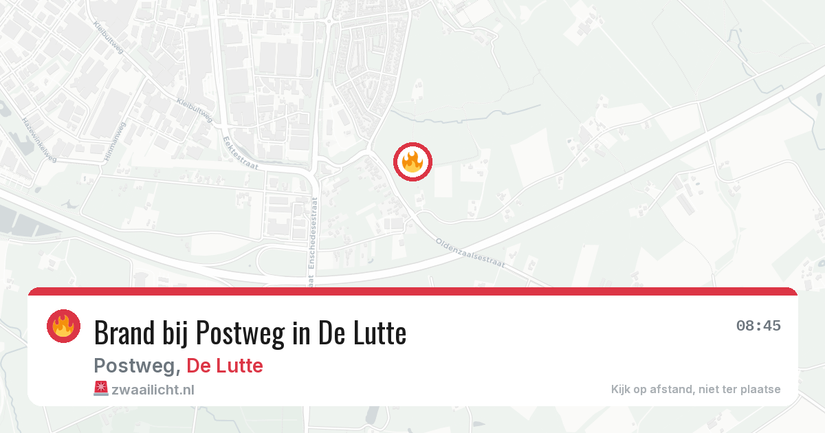 Brand bij Postweg in De Lutte — 25 mei 2026