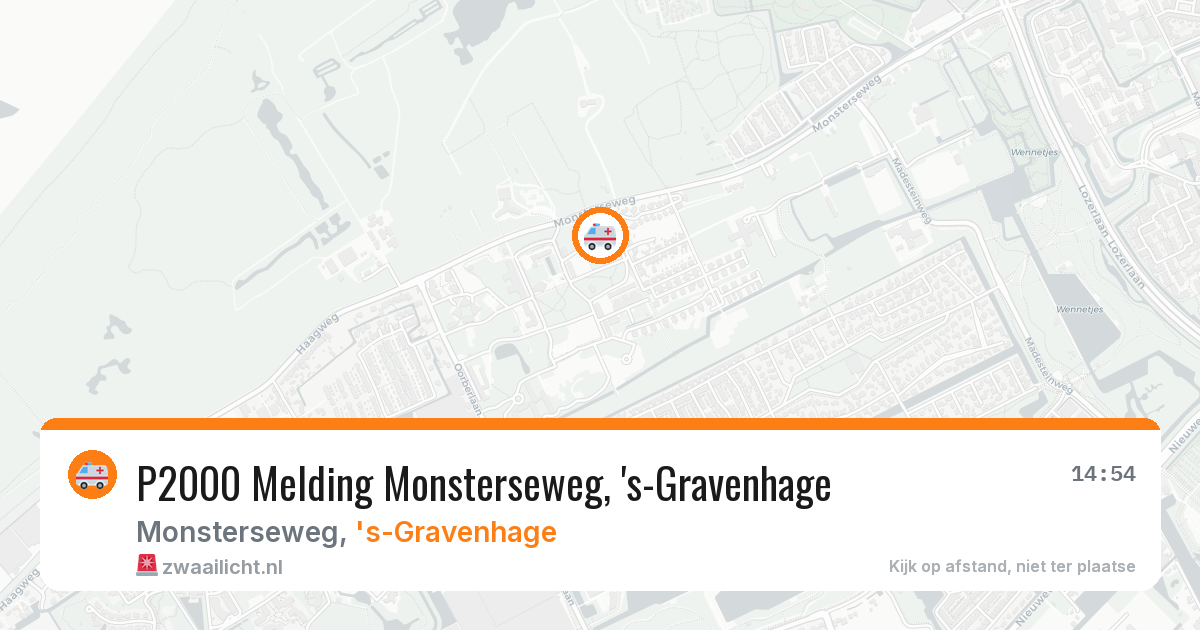 P2000 Melding Monsterseweg, 's-Gravenhage — 29 mrt 2026