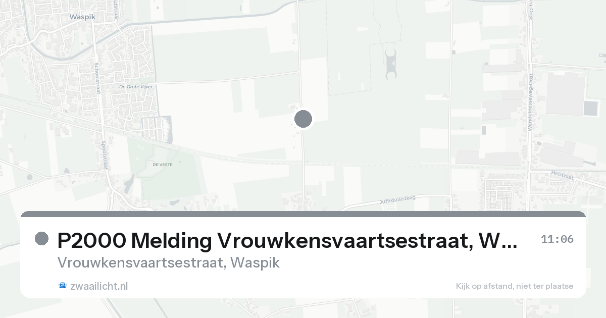 P2000 Melding Vrouwkensvaartsestraat, Waspik — 22 aug 2026