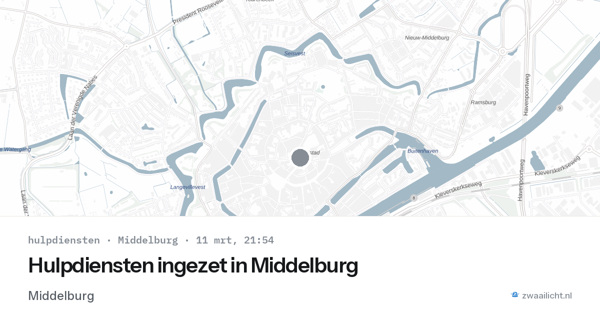 Hulpdiensten ingezet in Middelburg — 11 mrt 2026 | 🚨 Zwaailicht.nl