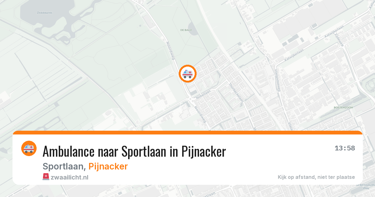 Ambulance naar Sportlaan in Pijnacker — 7 aug 2026