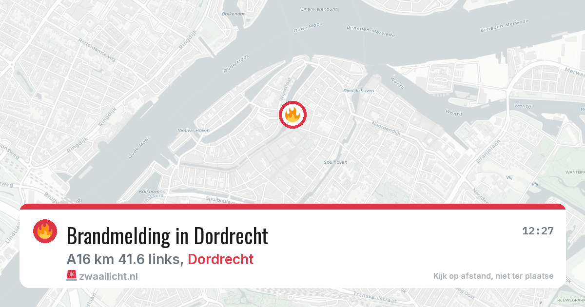 Brandmelding in Dordrecht — 7 aug 2026
