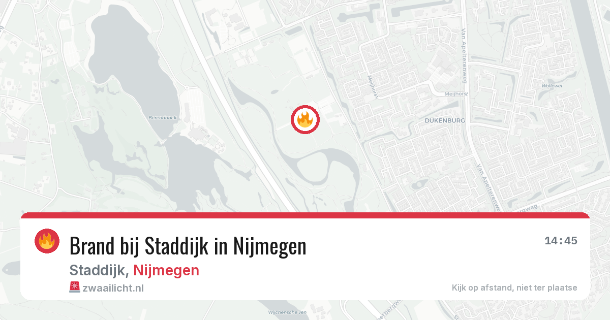 Brand bij Staddijk in Nijmegen — 2 aug 2026