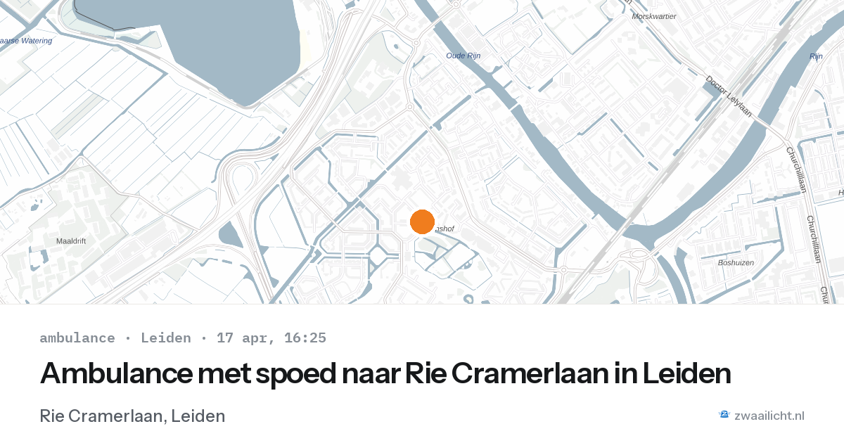 Ambulance met spoed naar Rie Cramerlaan in Leiden — 17 apr 2026