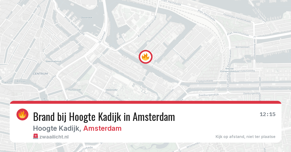 Brand bij Hoogte Kadijk in Amsterdam — 28 apr 2026
