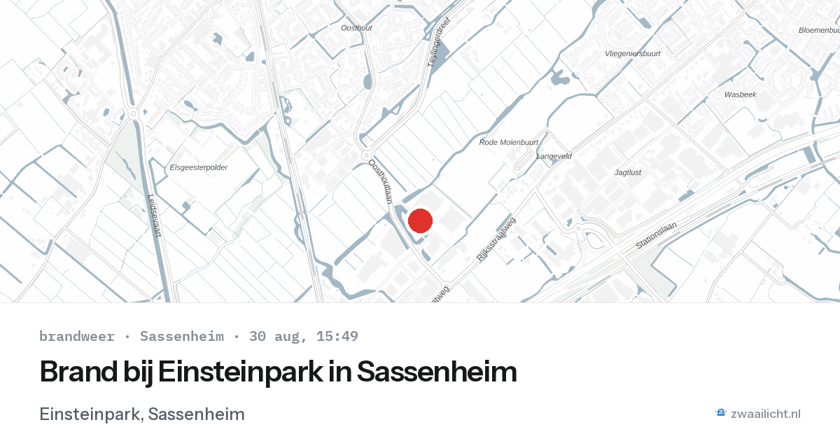 Brand bij Einsteinpark in Sassenheim — 30 aug 2026