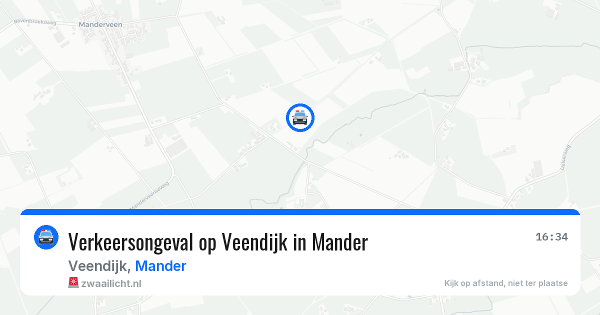 Verkeersongeval op Veendijk in Mander — 18 mrt 2026