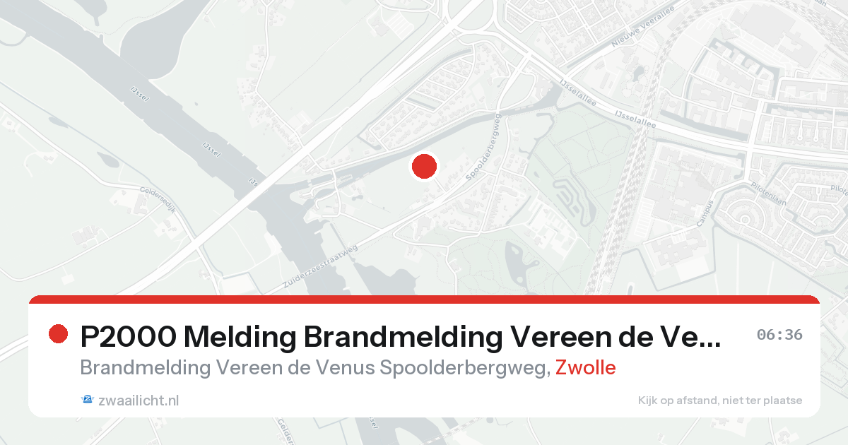 P2000 Melding Brandmelding Vereen de Venus Spoolderbergweg, Zwolle — 31 jan 2026
