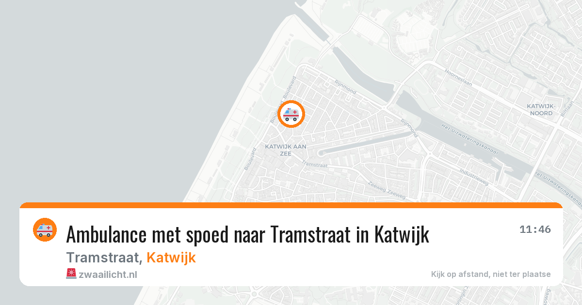 Ambulance met spoed naar Tramstraat in Katwijk — 3 aug 2026