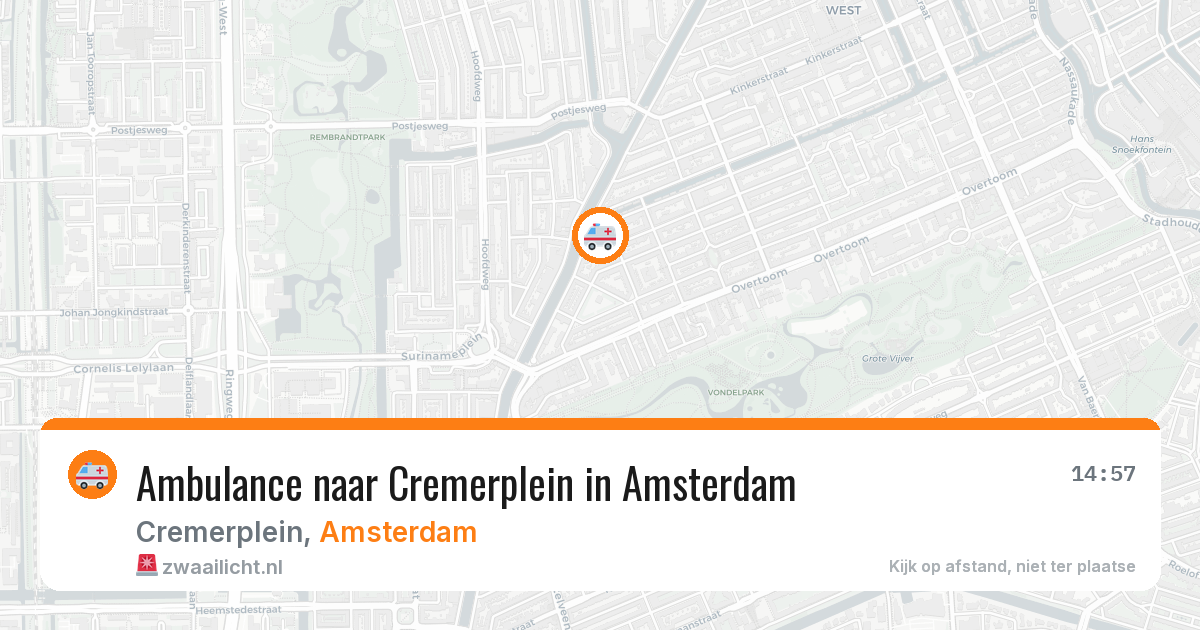 Ambulance naar Cremerplein in Amsterdam — 30 mei 2026