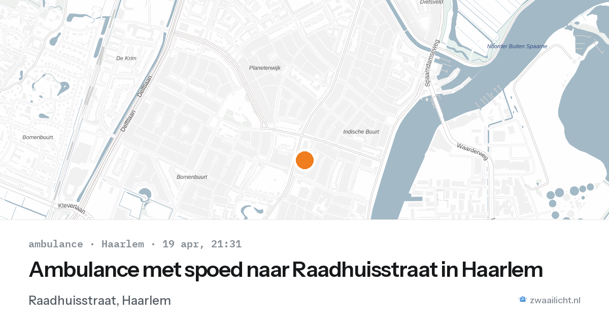 Ambulance met spoed naar Raadhuisstraat in Haarlem — 19 apr 2026