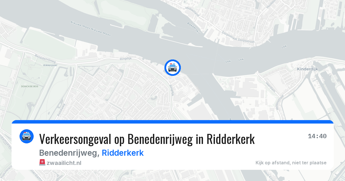 Verkeersongeval op Benedenrijweg in Ridderkerk — 29 mrt 2026