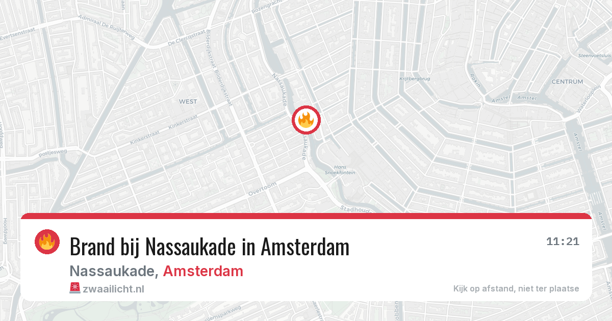 Brand bij Nassaukade in Amsterdam — 12 jun 2026