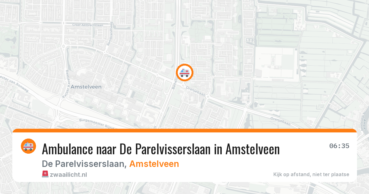 Ambulance naar De Parelvisserslaan in Amstelveen — 8 jun 2026