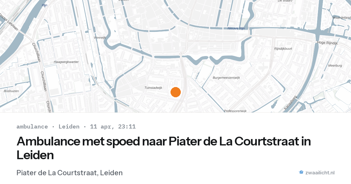 Ambulance met spoed naar Piater de La Courtstraat in Leiden — 11 apr 2026