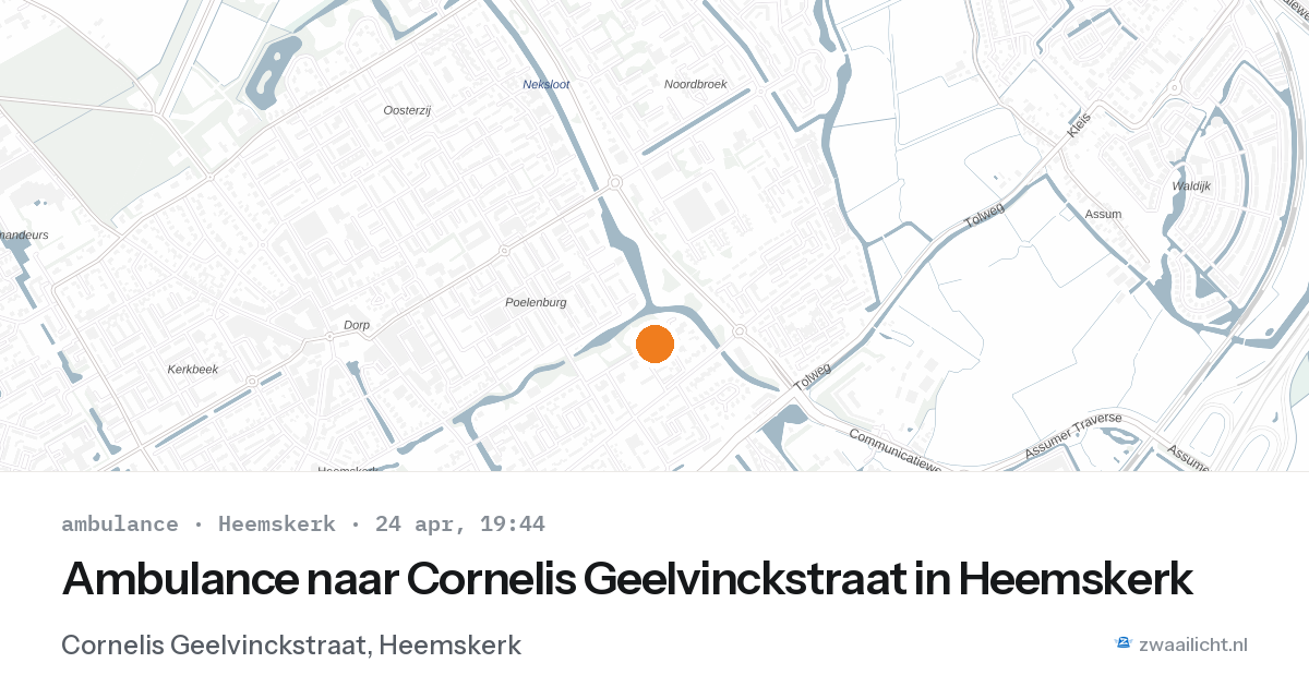 Ambulance naar Cornelis Geelvinckstraat in Heemskerk — 24 apr 2026
