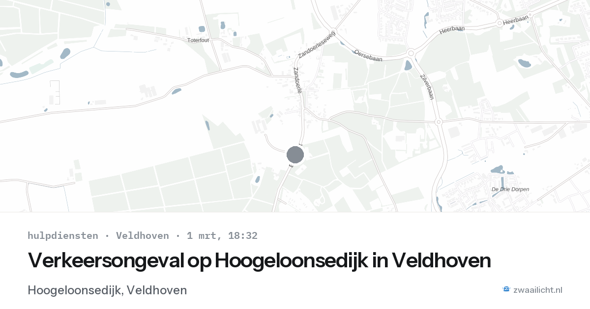 Verkeersongeval op Hoogeloonsedijk in Veldhoven — 1 mrt 2026