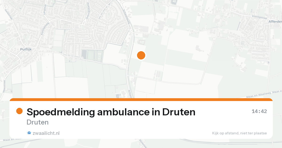 Spoedmelding ambulance in Druten — 16 aug 2026
