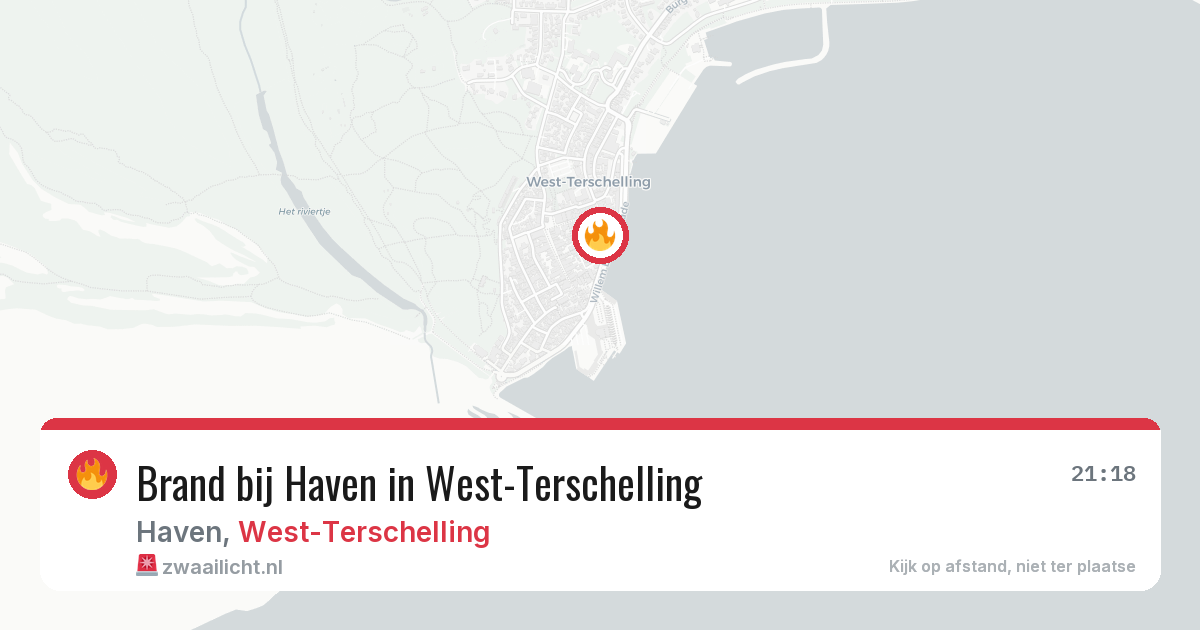 Brand bij Haven in West-Terschelling — 12 jun 2026