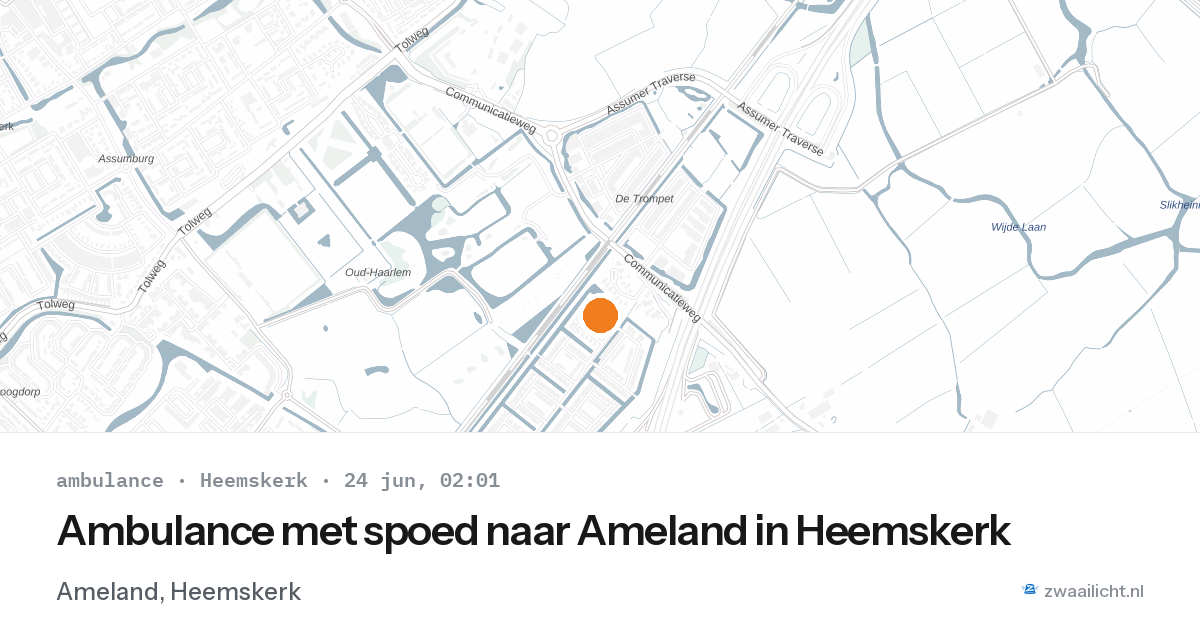 Ambulance met spoed naar Ameland in Heemskerk — 24 jun 2026
