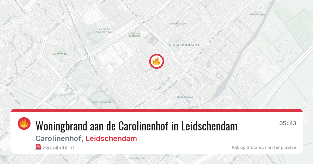 Woningbrand aan de Carolinenhof in Leidschendam — 20 jun 2026