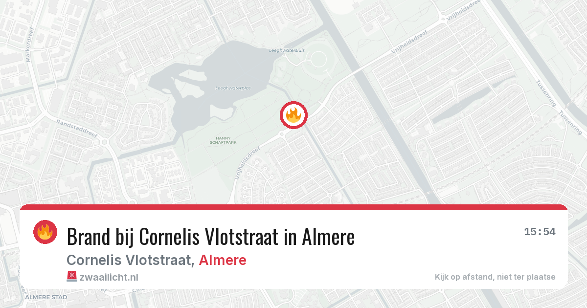 Brand bij Cornelis Vlotstraat in Almere — 20 jun 2026