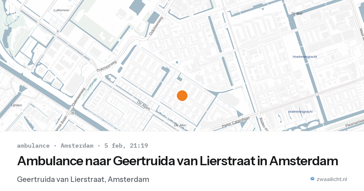 Ambulance naar Geertruida van Lierstraat in Amsterdam — 5 feb 2026